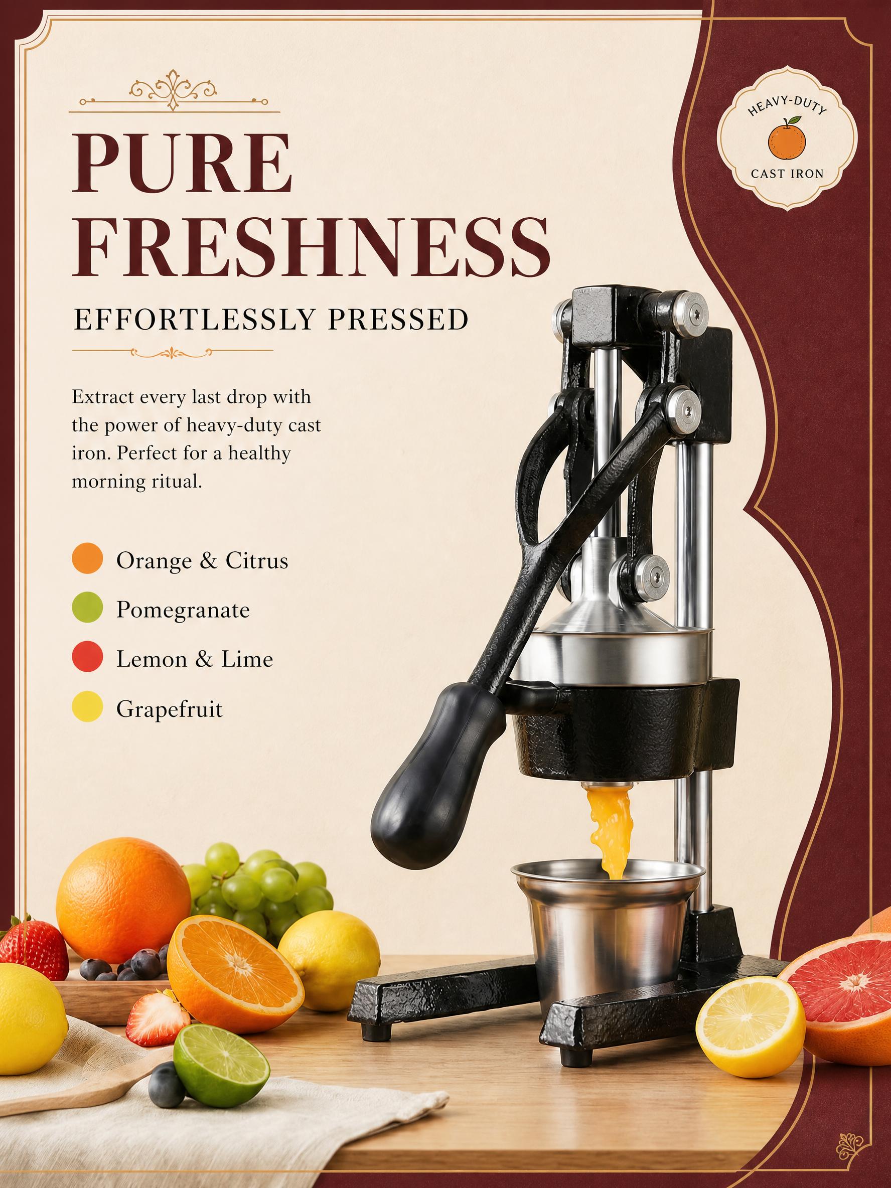 Citrus Juicer Bar - Manuel Meyve Sıkacağı, Manuel Narenciye Sıkacağı,