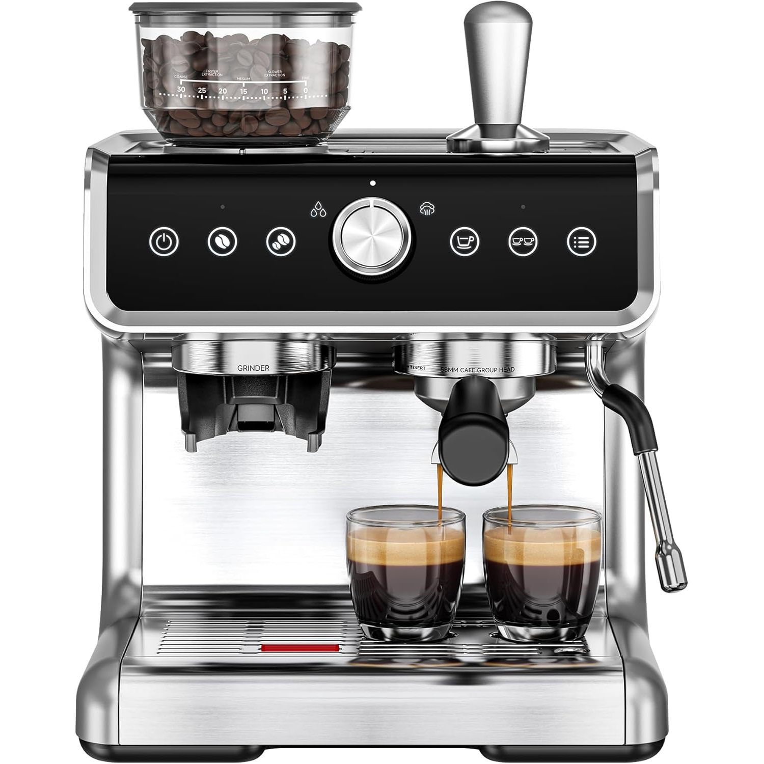 Home Bar And Coffee - EUHOMY Elektrikli Espresso Makinesi, Öğütücülü, 20