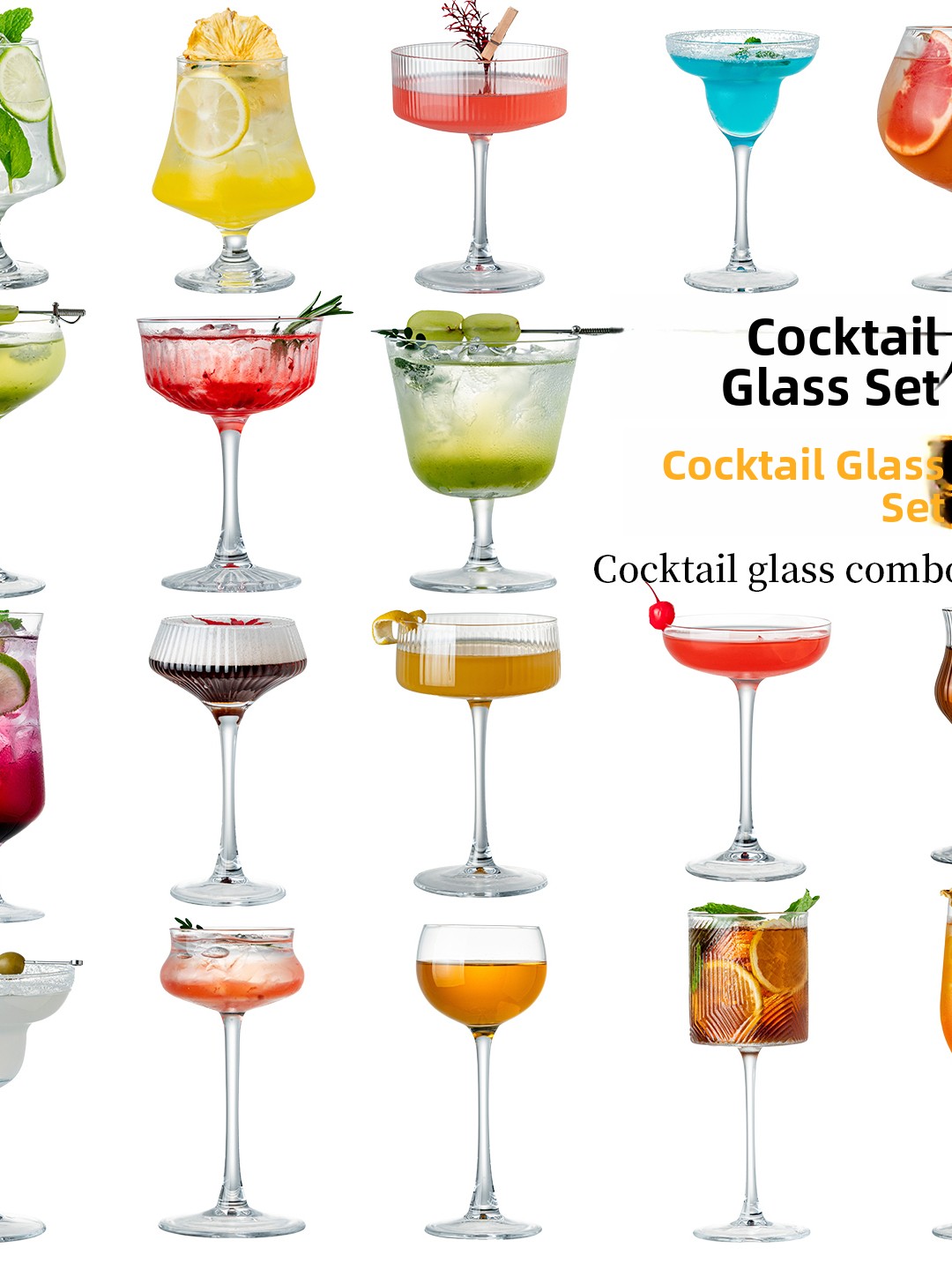 Old Fashioned Glass - Premium Kristal Cam Kokteyl Seti, Vintage