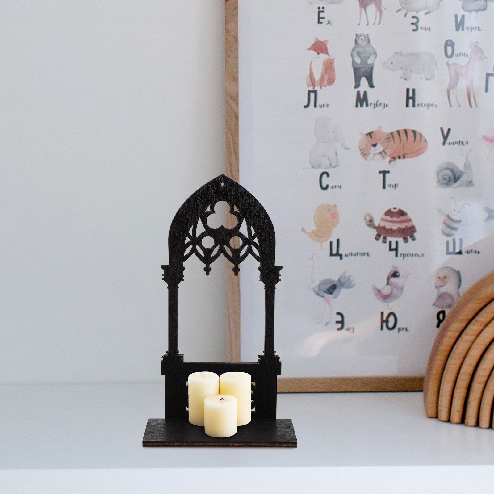 1 Çift Gotik Tarzda Ahşap Şamd - Home Bar Stand incelemesi ve fiyatı
