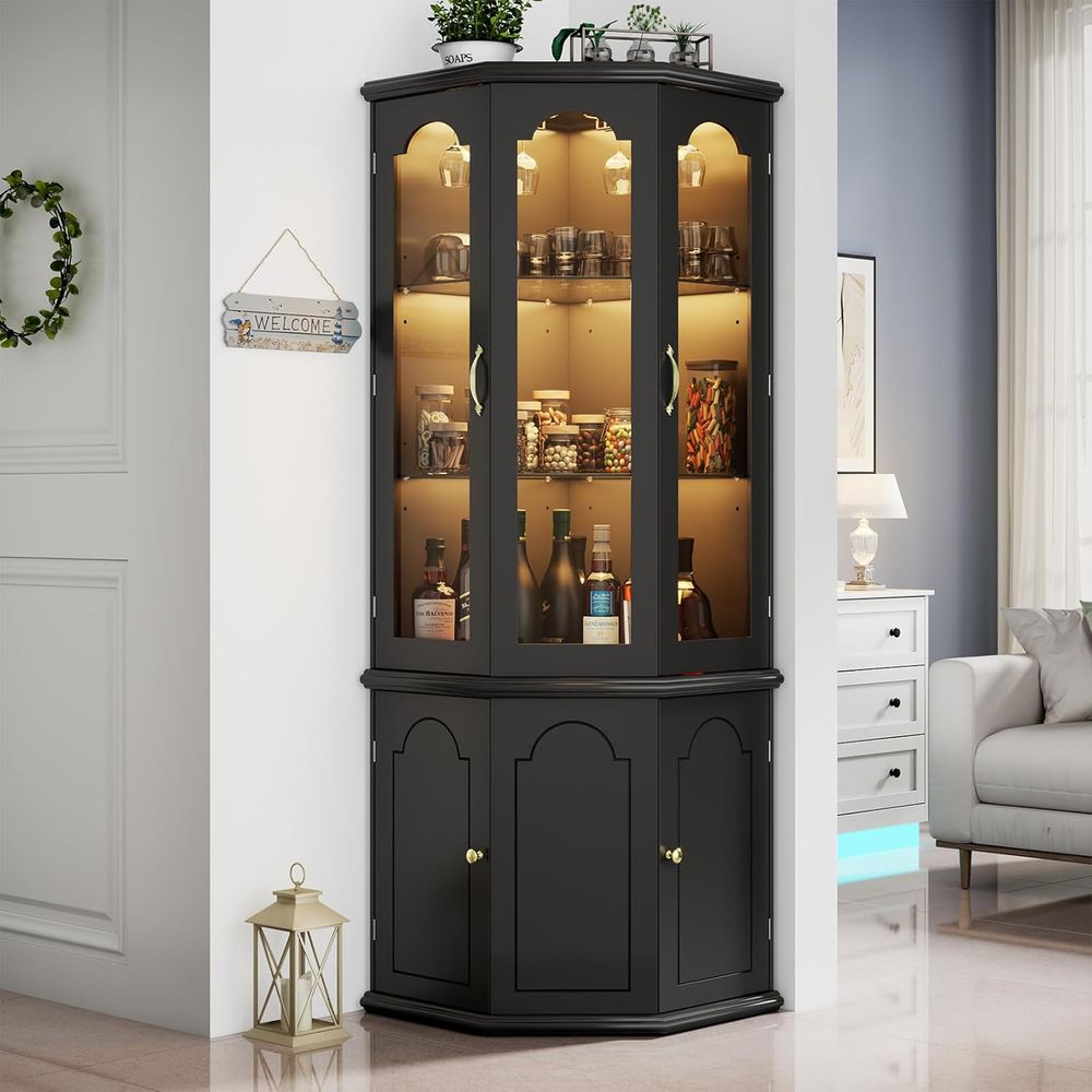 Temperli Cam Kapılı Işıklı Bar - Home Bar Shelf incelemesi ve fiyatı